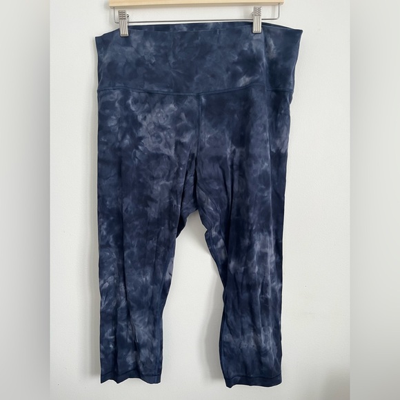 lululemon athletica Pants - Lululemon Align Crop Leggings Pant 21" Diamond Dye Asphalt Grey True Navy Us 16